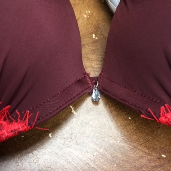💦NWT Intimate Bra Eggplant/Ruby Color Pushup Padded Underwire - Picture 9 of 9